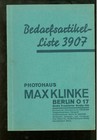 Bedarfsartikel Liste 3907 Photohaus Klinke  Berlin 1930