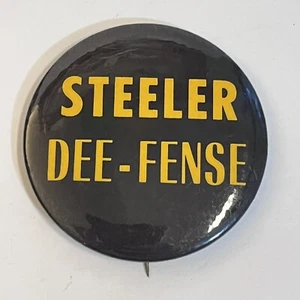 VTG Pittsburgh Steelers “STEELER DEE-FENSE” Metal Pin Badge Button 1950s? - Picture 1 of 8