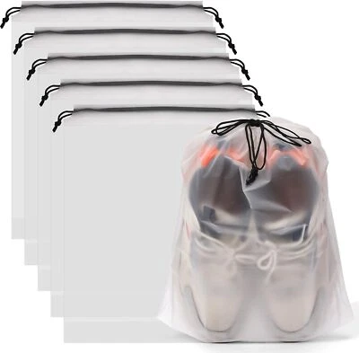 50pc Plastic Portable Shoes Bag Travel Storage Pouch Drawstring Dust Cover Bags - Image 1 of 4