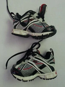 Baby Size 2 Sneakers Grant Athletic Tigers Shoes USA Black Red White Vintage - Picture 1 of 7