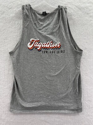 Camiseta sin mangas Marathon para hombre gris medio sin mangas de algodón camisa cuello redondo top adulto Foto 1 de 4