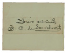 SELTEN! "Literarischer Übersetzer"" F.C. De Sumichrast handsignierte 1X3 Karte