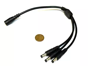 Connector 5.5mm x 2.1mm DC Power Splitter Cable Adapter 1 to 3 Way 5v 6v 12v E86 - Picture 1 of 1