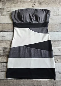 Strapless Padded Mini Tube Dress Medium NEW Womens Fashion Geometric Style - Picture 1 of 4