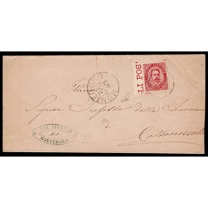 SP815 - 1883 Lettera da Montedoro a Caltanissetta 10cent Umberto I - Imagen 1 de 2