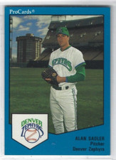 1989 ProCards Denver Zephyrs #44 (Triple A-Milwaukee Brewers) Alan Sadler