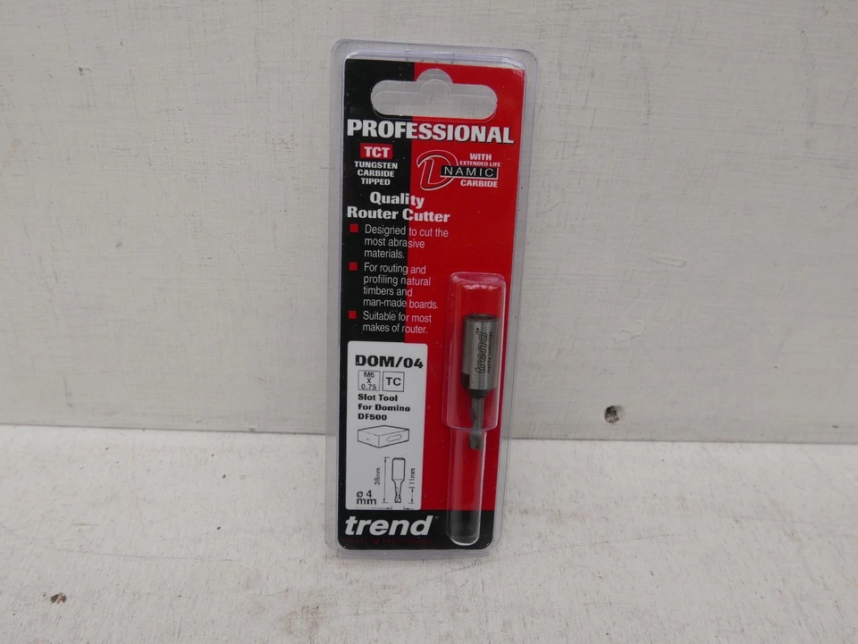 TREND DOM/04 4MM TCT FESTOOL DF500 ESPIGAS DE DOMINÓ PASADOR RANURADOR BROCA  Foto 1 de 1