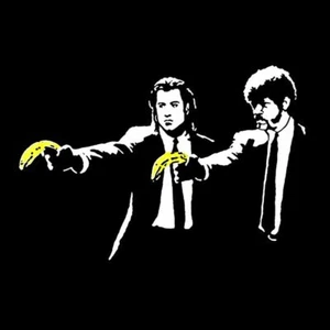 BANKSY Pulp Fiction Banana CANVAS PRINT poster Graffiti Art 24"x 24" - Picture 1 of 1