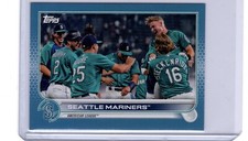 2022 Topps Mini Seattle Mariners Team Card #489 Blue Parallel #1/10
