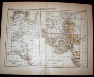 MAPAS; Australia y Australia del Sur; 2 originales; muy detallados - Imagen 1 de 2