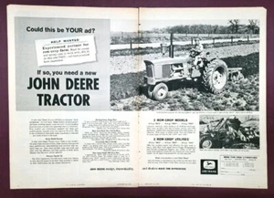 Original 1962 John Deere Row Crop 4010 Tractor 2 Page Ad YOU NEED A NEW DEERE - Picture 1 of 1