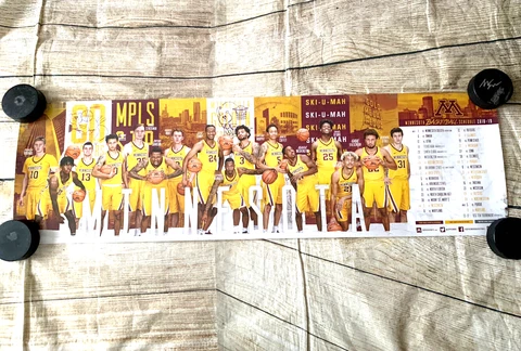 Minnesota Golden Gophers Men's Basketball Poster Schedule 2018/19 Amir Coffey Cover