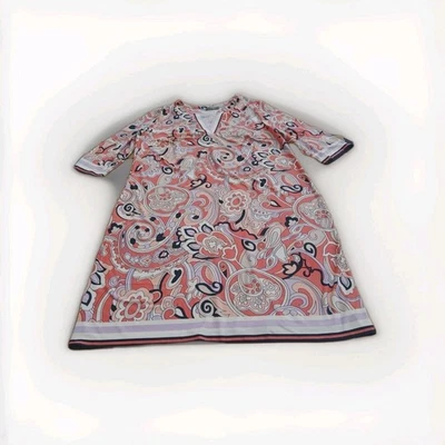 Montego Kleid orange bunt Kofferkleid Gr. ca. 44 Stretch Knitterfrei Midikleid - Bild 1 von 4