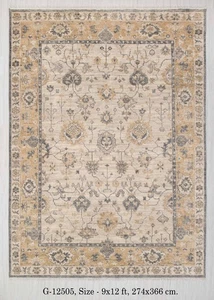 9x12 Grey Beige Sultanabad Style Soft Quality Wool Hand Knotted Oushak Rug - Picture 1 of 14