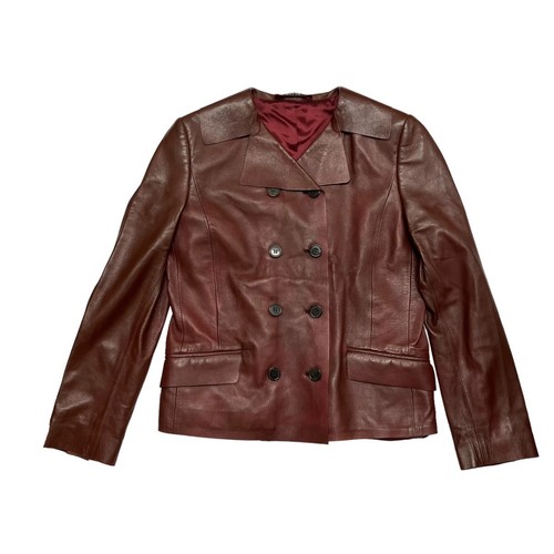 Giacca pelle bordeaux Maison Margiela taglia 40 usata