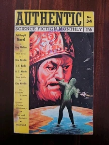 AUTHENTIC SCIENCE FICTION MONTHLY #34  6/53 BRITISH PULP DIGEST MAGAZINE - Picture 1 of 9