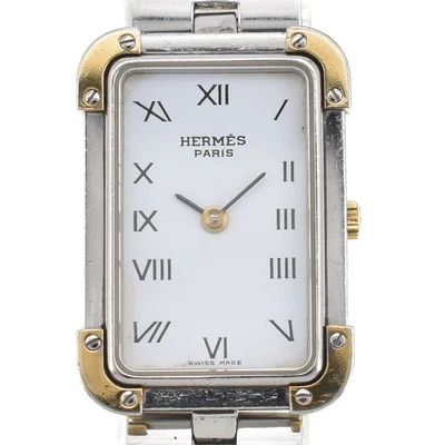 Reloj de cuarzo para dama HERMES Clojure vintage SS/GP esfera blanca R#143849 Foto 1 de 4