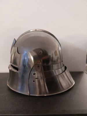 Schaller Ritter Helm Rüstung Mittelalter LARP Visier Reenactment um 1480 - Bild 1 von 4