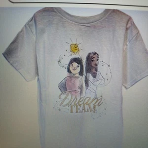 Disney Girl's Wish Dream Team Crew Neck Short Sleeve T-Shirt S 5/6 NWT - Picture 1 of 2