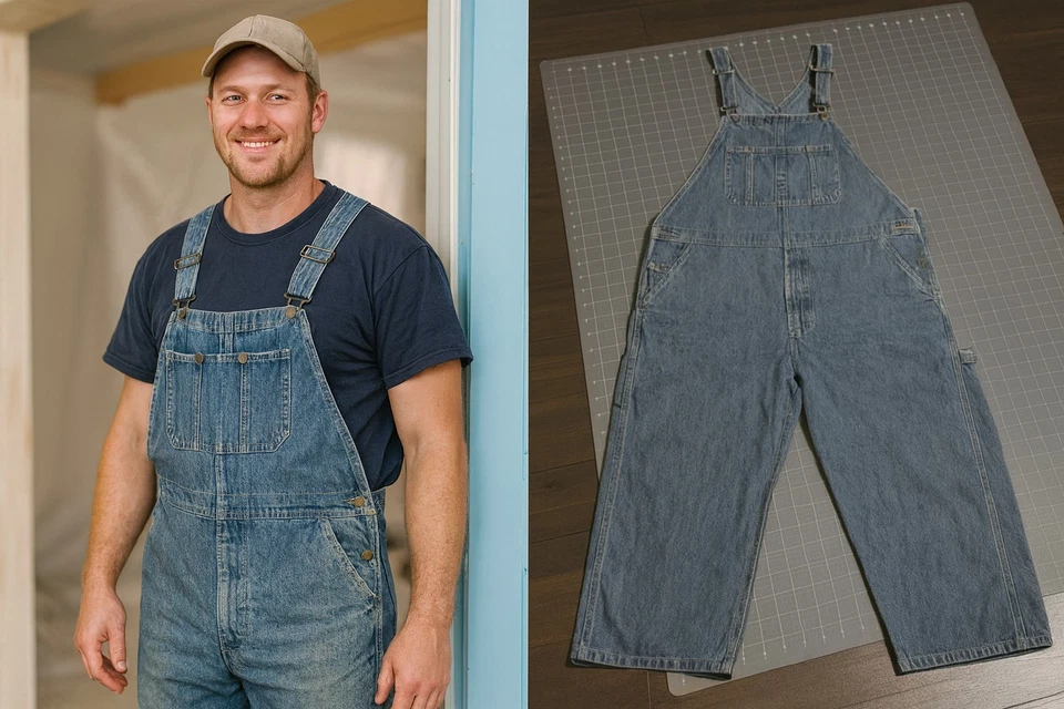 Mono Craftsman Hombre 38x31 Azul Carpintero Algodón Denim Baberos Mono Foto 1 de 4