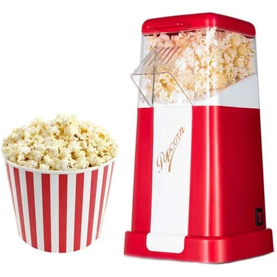 MARKENLOS 1200W Popcornmaschine Popcornmaker Popcornautomat Retro Popcorn Maker Fettfrei