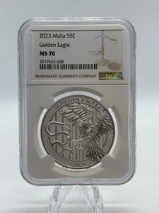 2023 Malta Golden Eagle Silver 1oz NGC MS 70. Free Ship! - Picture 1 of 4