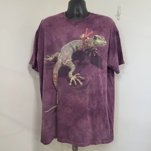 The Mountain Tshirt Adult Size XL Maroon Peace Out Gecko Kahaluu Kona Hawaii USA - Picture 1 of 11