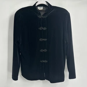 Clio Womens Velvet Jacket Size L Black Gothic Witchy Whimsigoth Eveningwear - Picture 1 of 8