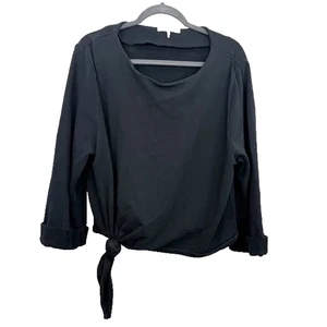 Frame Tie Front Sweatshirt Damen schwarz Größe L Langarm - Bild 1 von 5