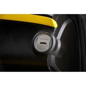 Outer Deluxe Round A/C Covers 'Supercharged' Logo for 2010-2015 Camaro [Brushed] - Picture 1 of 3
