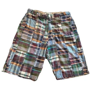 Billabong Shorts Mens 34 Multi Color Patchwork Plaid Chino Outdoor Casual - Picture 1 of 12