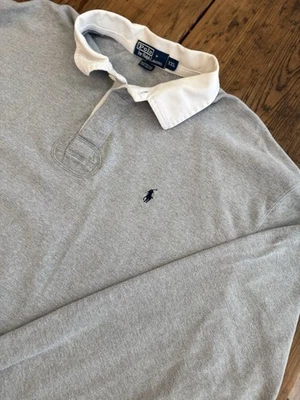 Vintage 90’s Polo Ralph Lauren Solid Gray Rugby Shirt HipHop Preppy Sz 2XL - Image 1 of 4