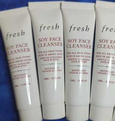 4 limpiadores faciales de soja fresca de 0,5 oz cada tamaño de viaje Foto 1 de 3
