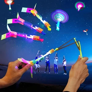 10 Stück LED Licht Raketen mit Steinschleuder Werfer Party Gastgeschenke Geburtstag Halloween - Bild 1 von 6