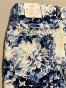 Blue & White Flower Jeggings Girls 6x/7 The Children’s Place NWT - Picture 1 of 7