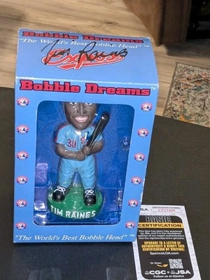 Tim Raines Montreal Expos Signed Baseball Bobble Head Box JSA - Image 1 of 4