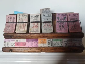 Vintage Wooden Bus Ticket Rack With Over 500 Tickets (B41) - Picture 1 of 4