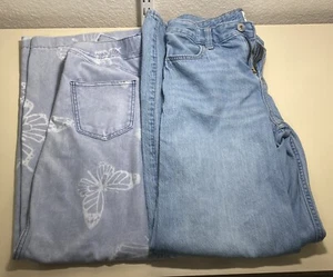 Lot Of 2 Jeans Pants H&M Abercrombie Kids Size 13/14 Regular And 14 Wide Leg - Picture 1 of 16