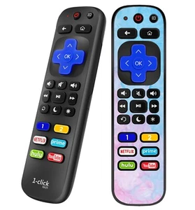 Remote w/Skin for All Roku TV/ for Roku Express/4K+/Ultra/ 4/3/2/1 Box - Picture 1 of 10