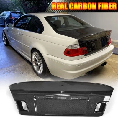Fit For BMW E46 330i 325i M3 1999-2006 REAL CARBON Rear Trunk Boot Lid Cover  - Image 1 of 4