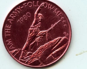Mardi Gras Doubloon United States Army 1980 Red - Picture 1 of 2