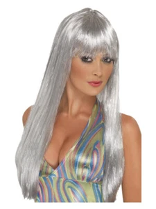 Glitter Disco Wig, Silver - Picture 1 of 1