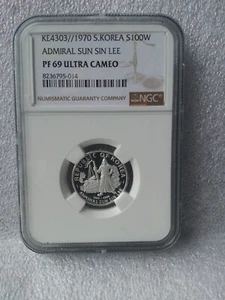 REPUBLIC OF KOREA 100 WON ADMIRAL SUN SIN LEE 1970 NGC PF 69 - Picture 1 of 2
