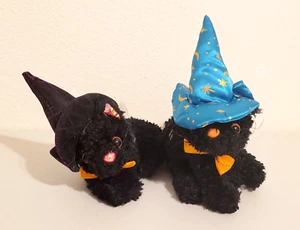 2 Dan Dee Collector's Halloween Witch Black Cat with Sounds Stuffed Plush 8" - Picture 1 of 6