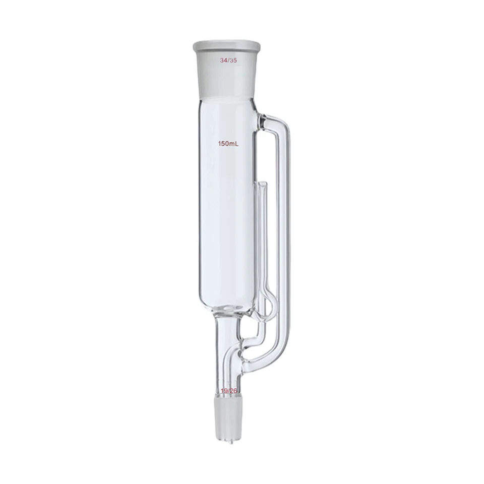 150ml Lab Glass Soxhlet Extractor Body Top 34/35 Socket Bottom 19/26 Joint - Image 1 of 1
