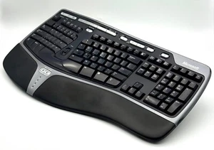 Microsoft Natural Ergonomic Keyboard 4000 v1.0 Wired USB KU-0462 Cleaned Tested - Zdjęcie 1 z 9