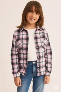 GAP kids pink plaid long sleeve  button-down  shirt, size large - Picture 1 of 11