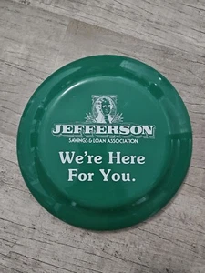 Vintage C&D Hit 9" Jefferson Savings & Loan Association Green Plastic Frisbee #3 - Picture 1 of 5