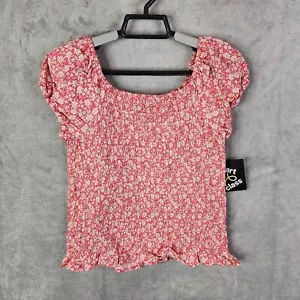 Girls Red Top Short Sleeve Smocked Off Shoulder Art Class Youth Size L (10/12) - Picture 1 of 8