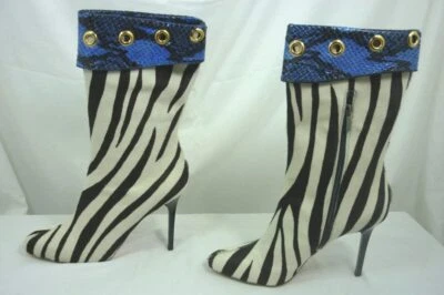 Jimmy Choo Zebra Print Jetson Mid Calf Boots Size 7.5 Very Gently Used  22G012 - Image 1 of 4
